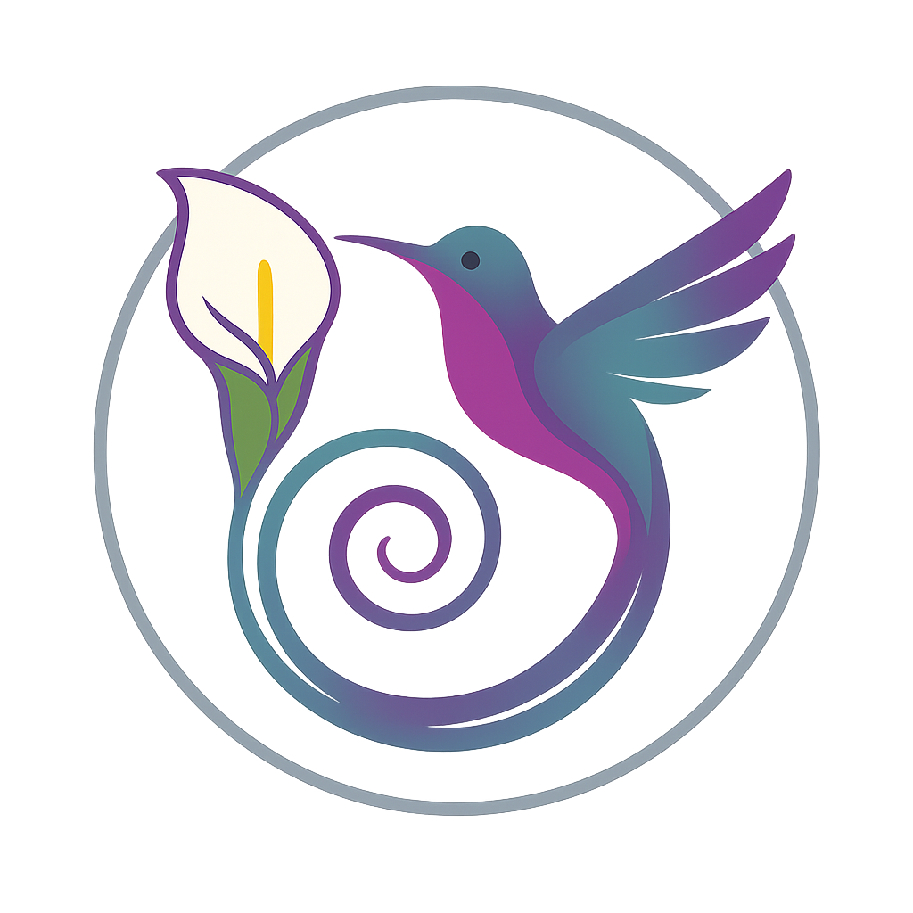 Hummingbird lily logo